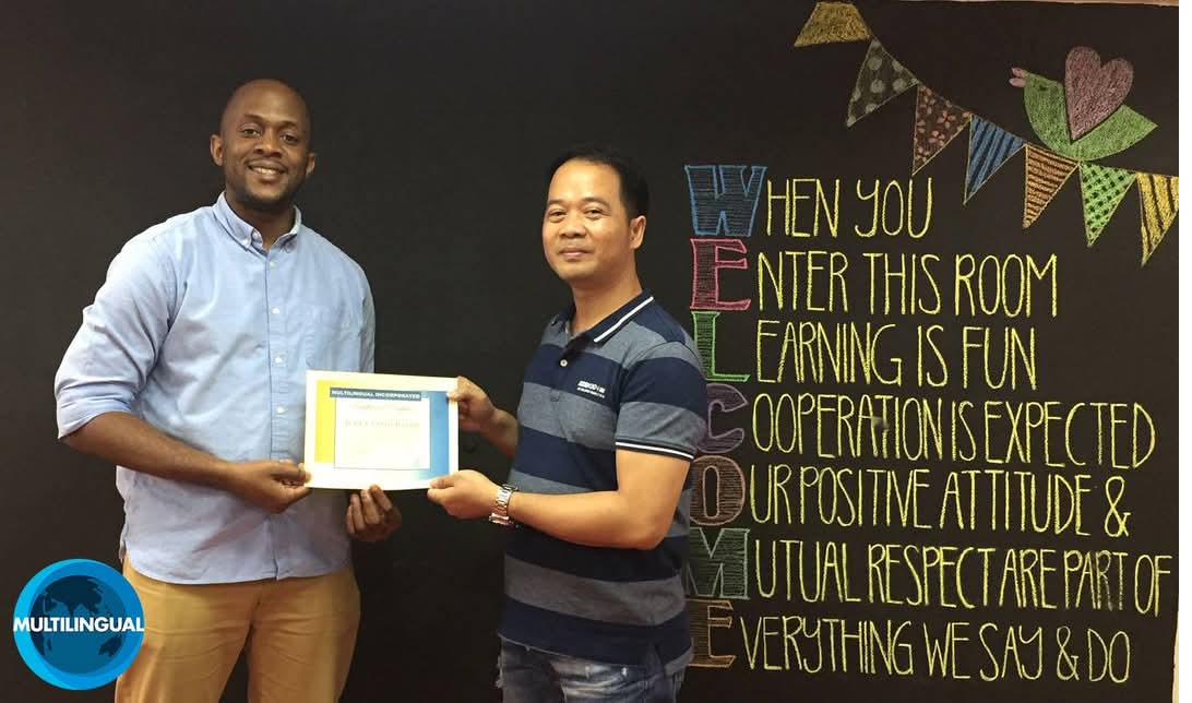 Certificate of completion, French A1