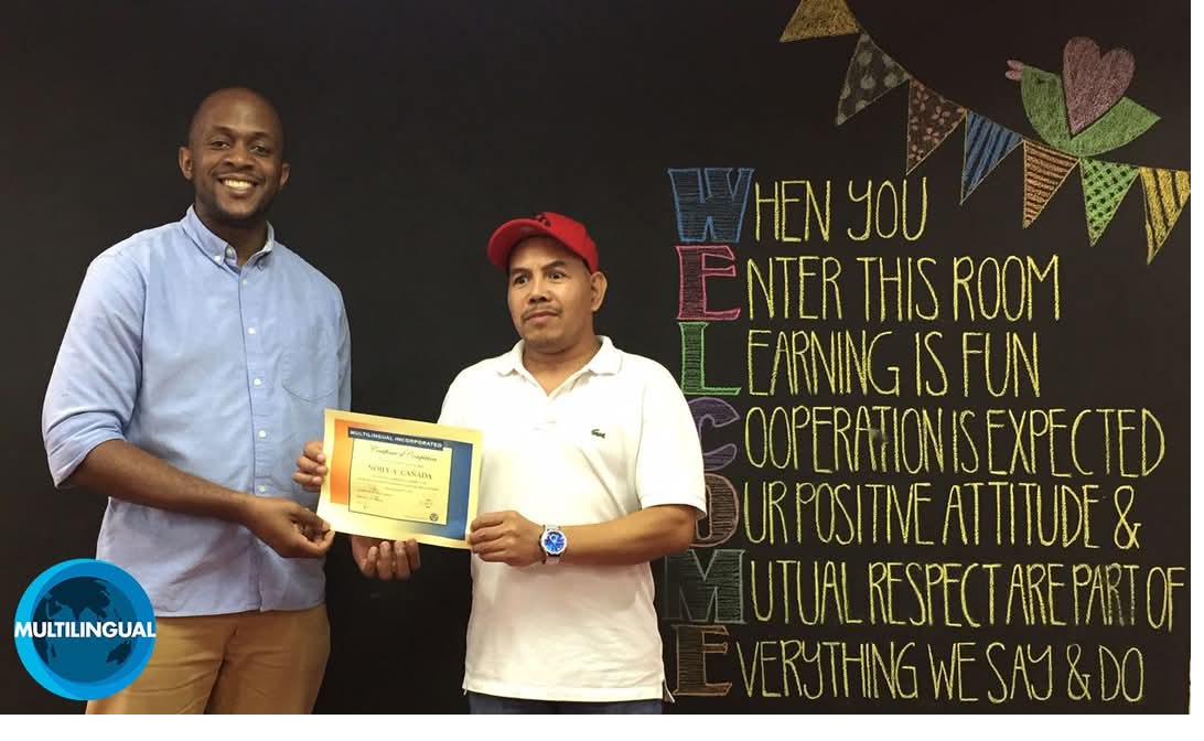 Certificate of completion, French A1