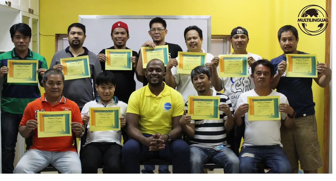 French A1 class on certificate day